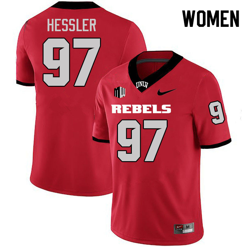 Women #97 Grant Hessler UNLV Rebels College Football Jerseys Stitched-Scarlet